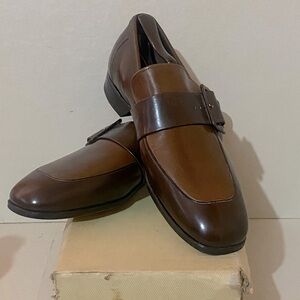 Rare 1960’s French Shriner & Urner Tu-Toned Leather Buckled Loafers, (NIB) (NOS)
